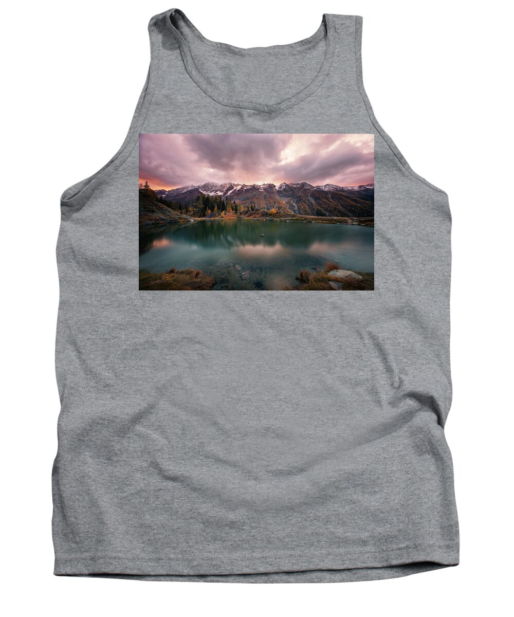 Sunrise Tank Top featuring the photograph Autumn fire by Dominique Dubied