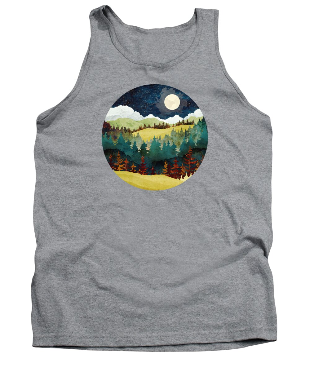 Autumn Tank Top featuring the digital art Autumn Moon by Spacefrog Designs