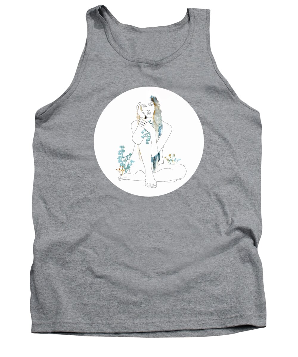Watercolor Tank Top featuring the digital art Autumn by Spacefrog Designs