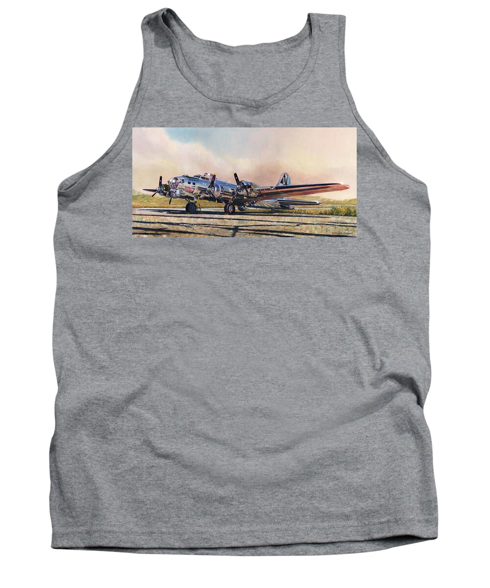 Aviation Tank Top featuring the painting B-17G Sentimental Journey by Douglas Castleman