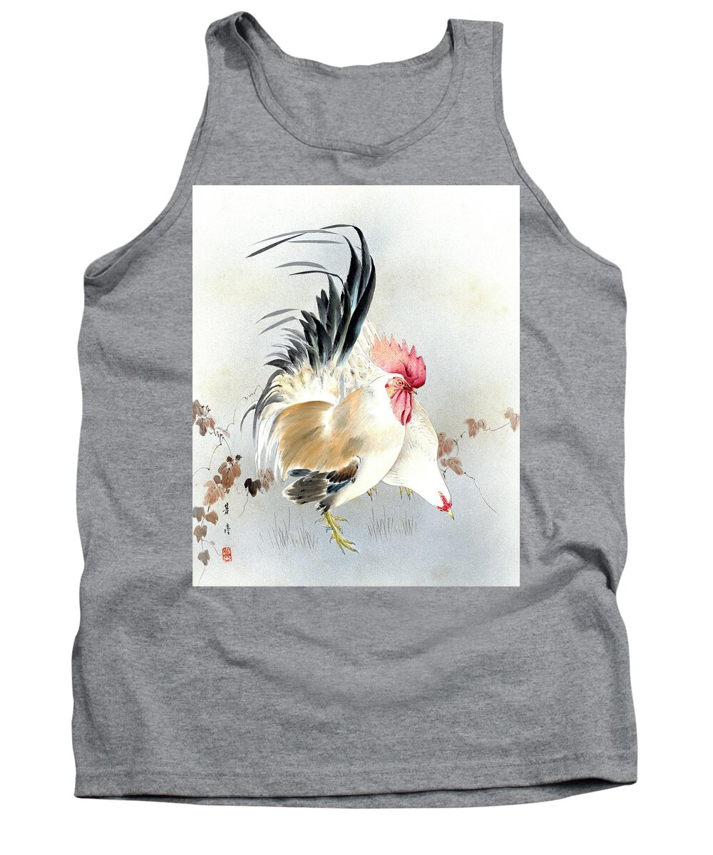 Hotei Tank Top featuring the painting Barnyard Fowl by Hotei