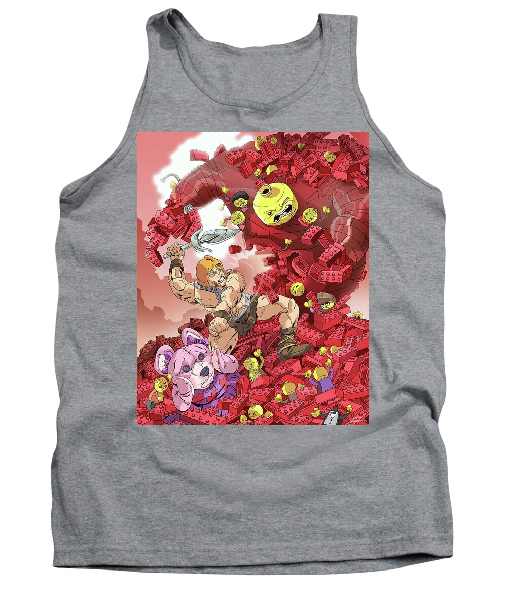 Lego Tank Top featuring the digital art Battle of the Ages by Kynn Peterkin