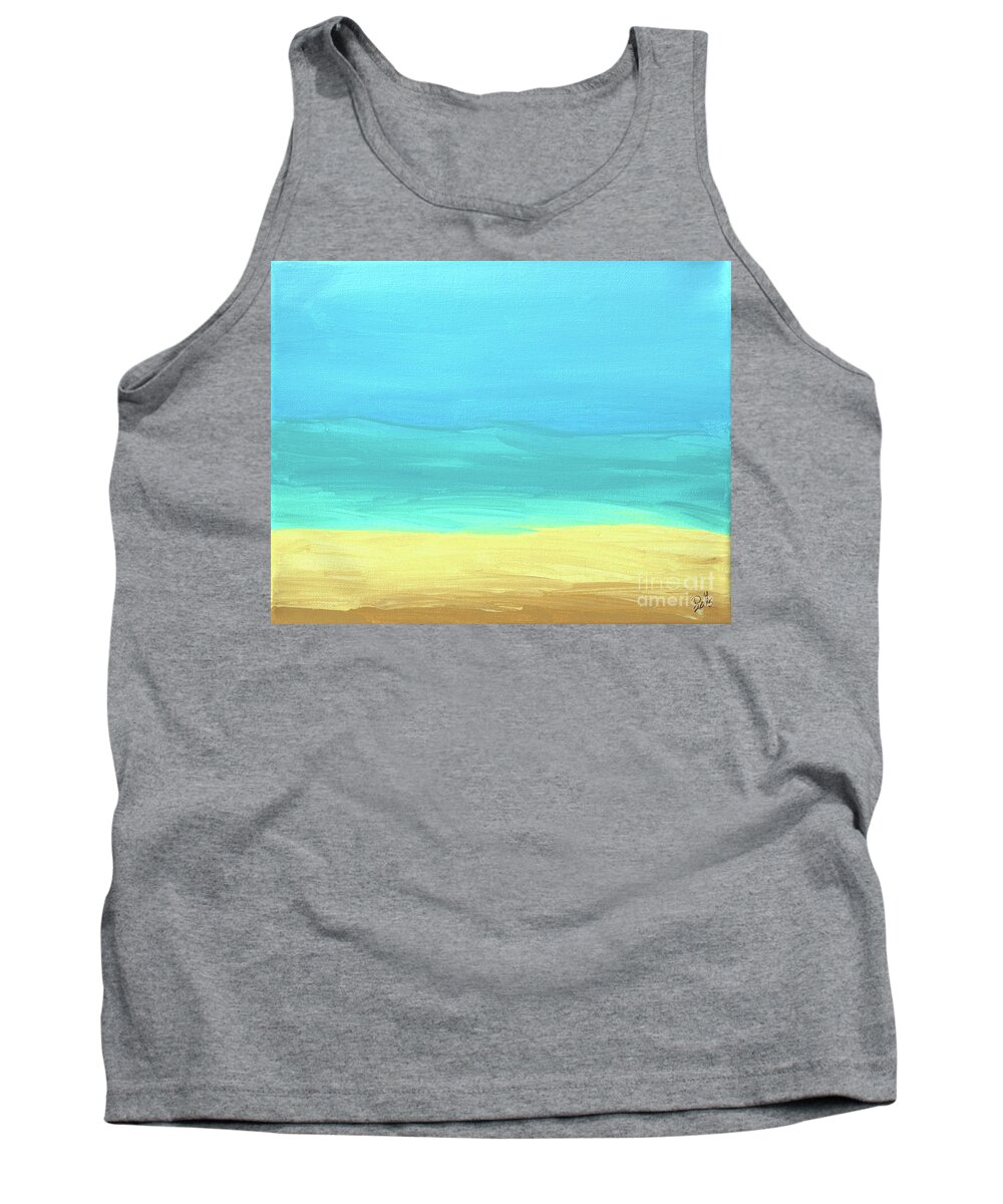Ocean Tank Top featuring the painting Beach Abstract by D Hackett