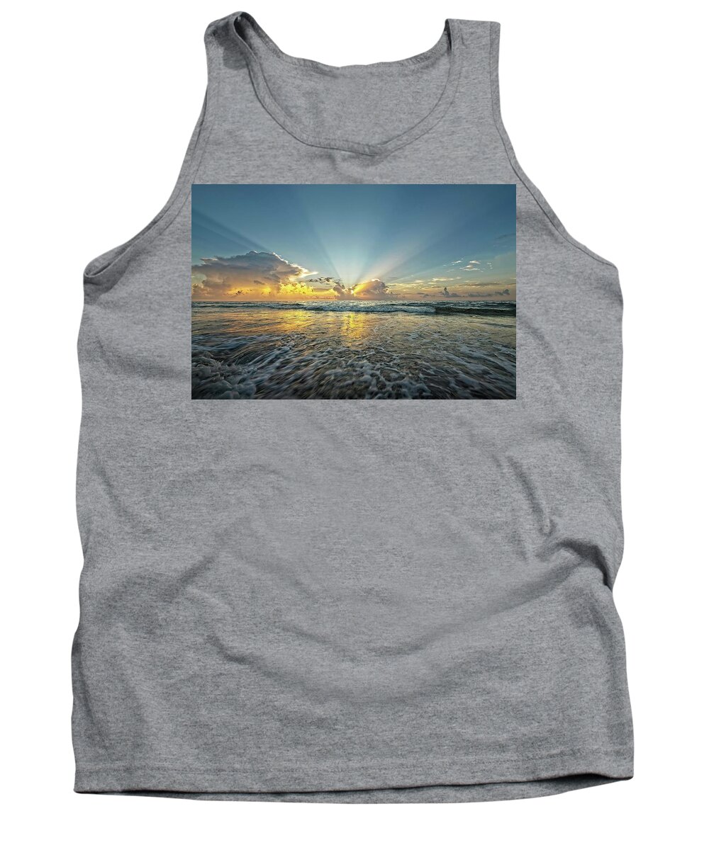 Sea Tank Top featuring the photograph Beams of Morning Light 2 by Steve DaPonte