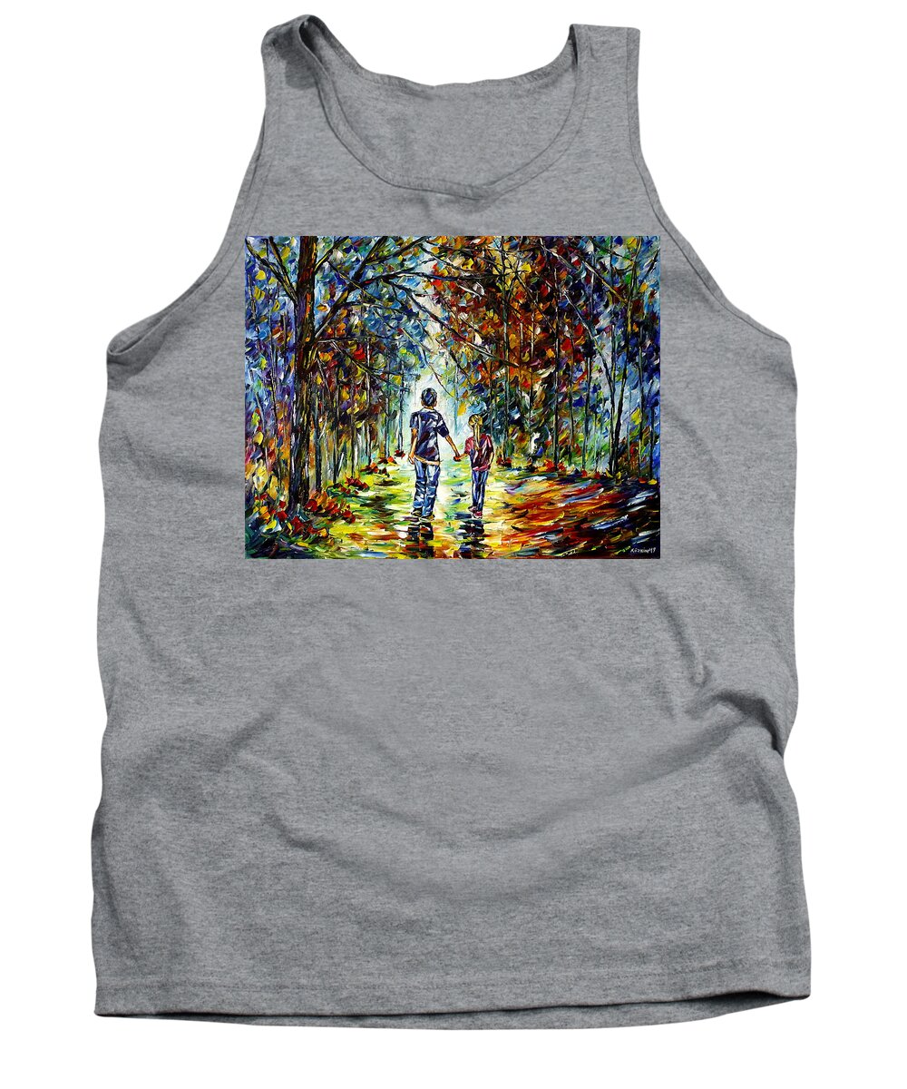 Children In The Nature Tank Top featuring the painting Big Brother by Mirek Kuzniar