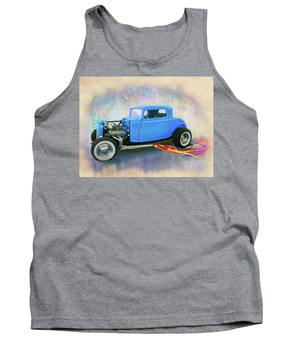 32 Ford Blue Tank Top featuring the digital art Blue 32 Ford Coupe by Rick Wicker