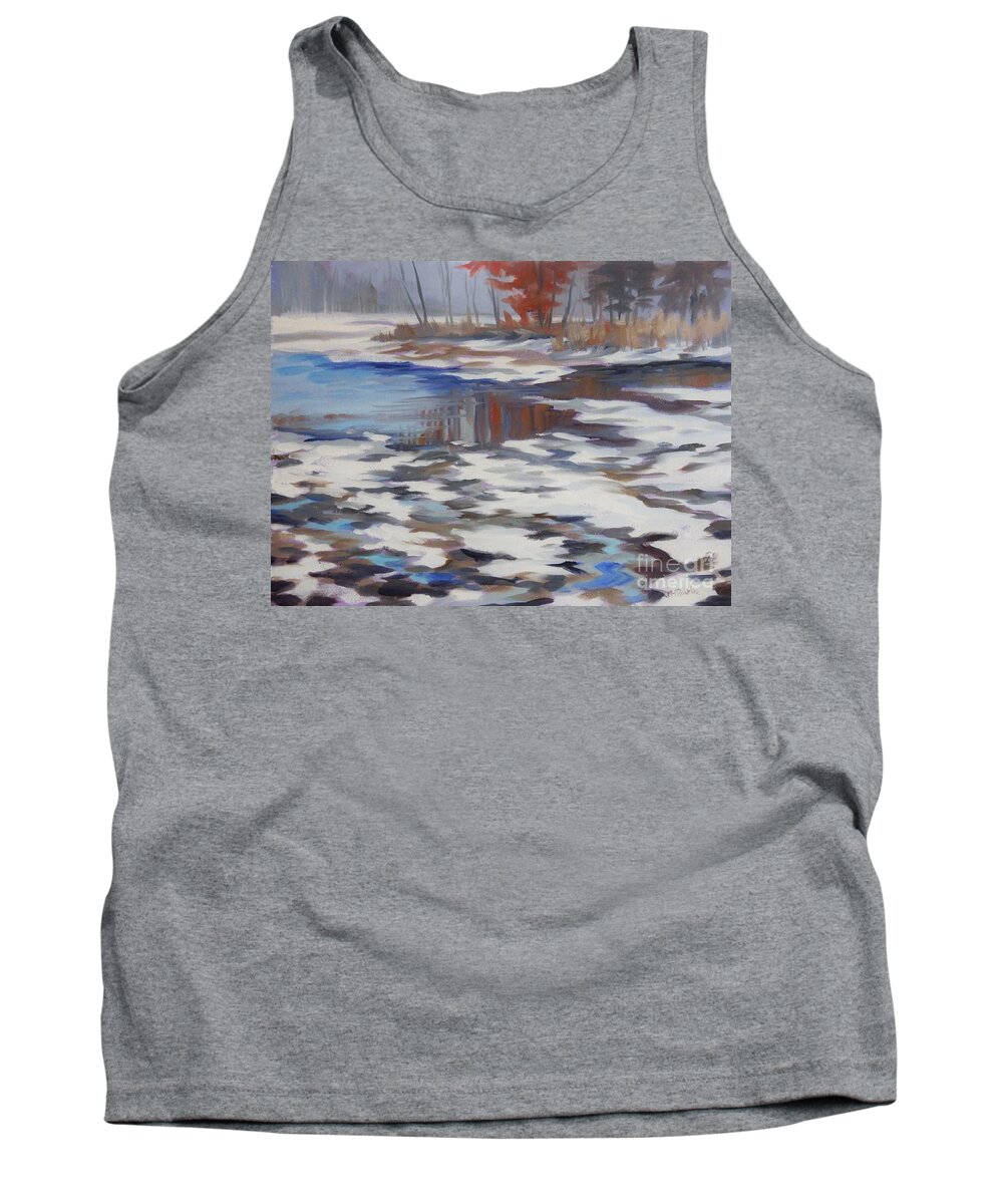 Winter Tank Top featuring the painting Blue Sky at Last by K M Pawelec