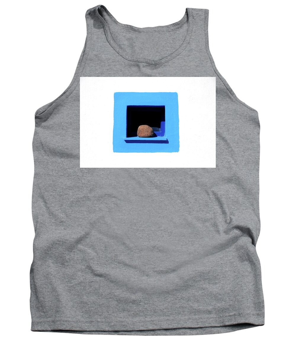 Aegean Tank Top featuring the photograph Blue Window by Tito Slack