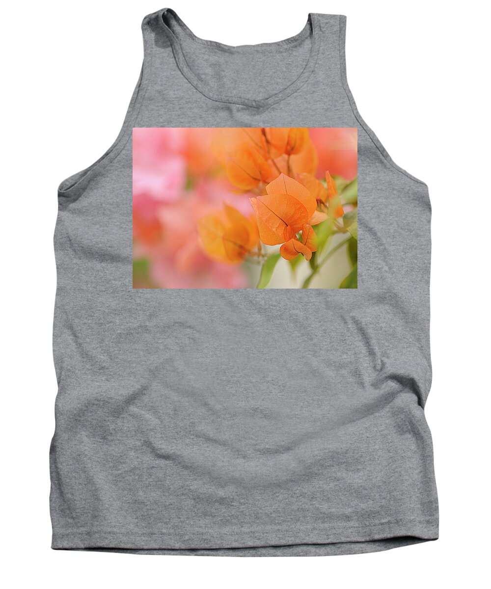 New York Botanical Gardens Tank Top featuring the photograph Delicate Orange and Pink Flowers at New York Botanical Garden by Cordia Murphy