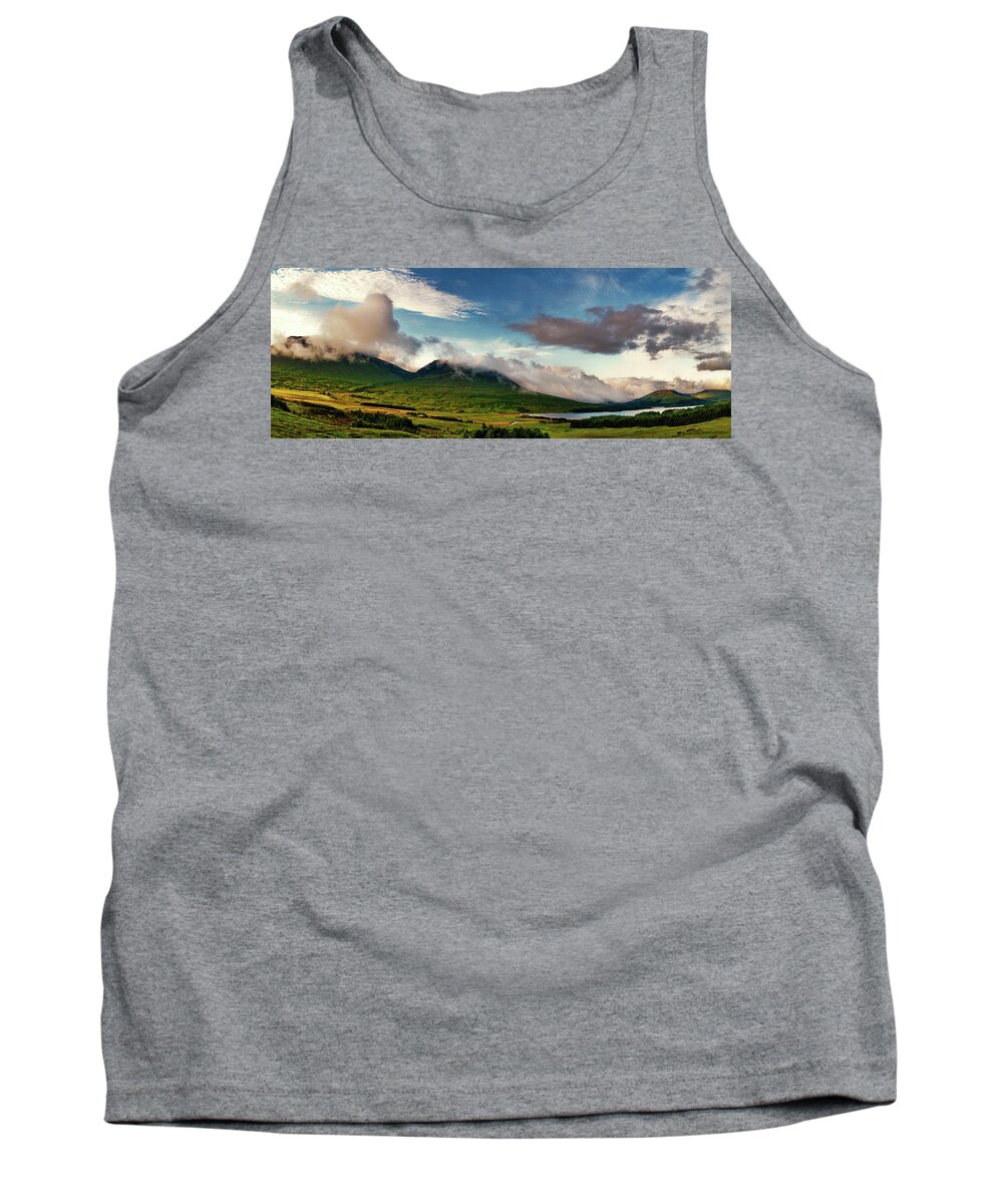 Scotland; Highlands; Loch; Spring; Landscape; Sky; Lake; Clouds; Western; Mountains; Morning; Sunrise; Scottish; Glencoe Tank Top featuring the photograph Bridge Of Orchy by Martyn Boyd