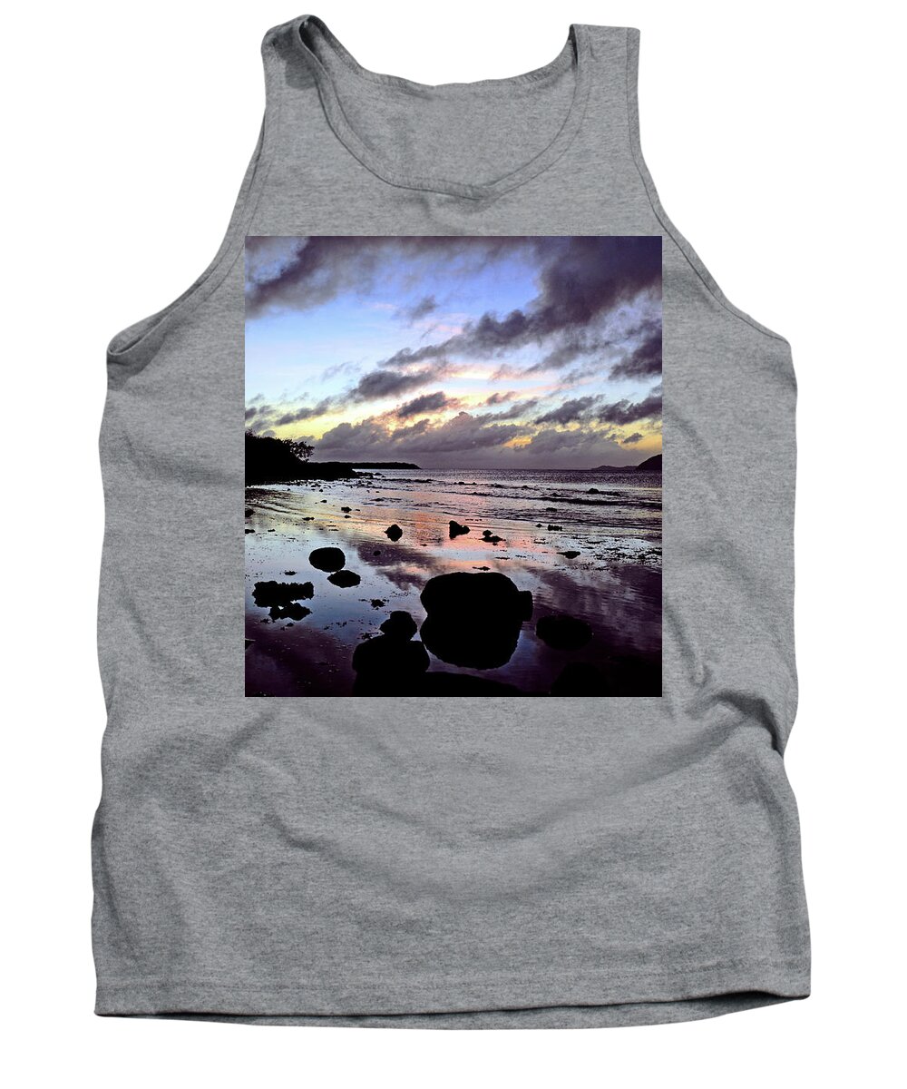 Sunset Tank Top featuring the photograph Bright Mirror of Sunset Light by Climate Change VI - Sales