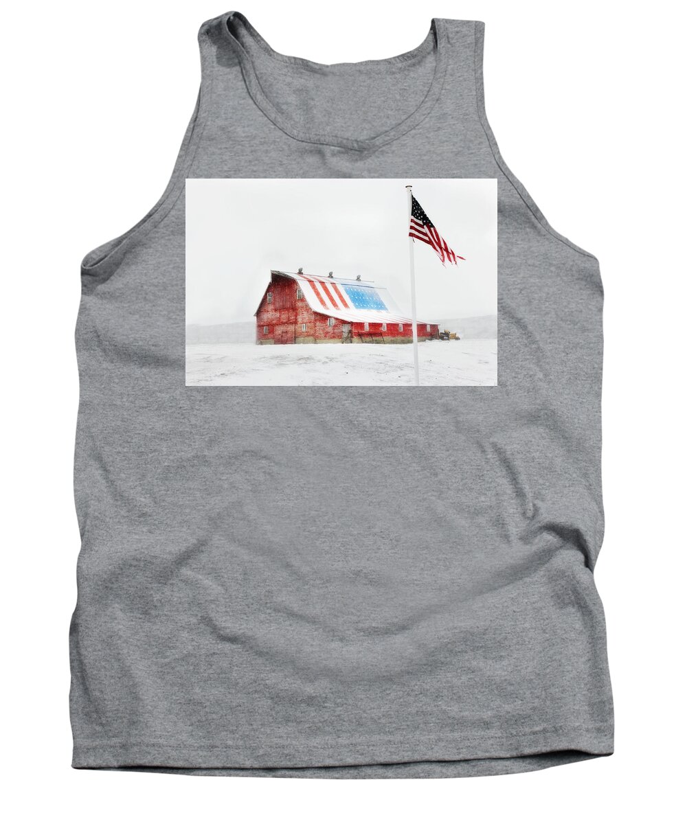 Barn Addict Tank Top featuring the photograph Brisk American Morning by Julie Hamilton