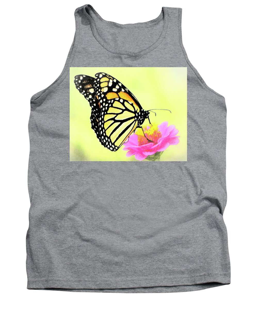 Nature Tank Top featuring the photograph Butterfly's Embrace by Susan Hope Finley