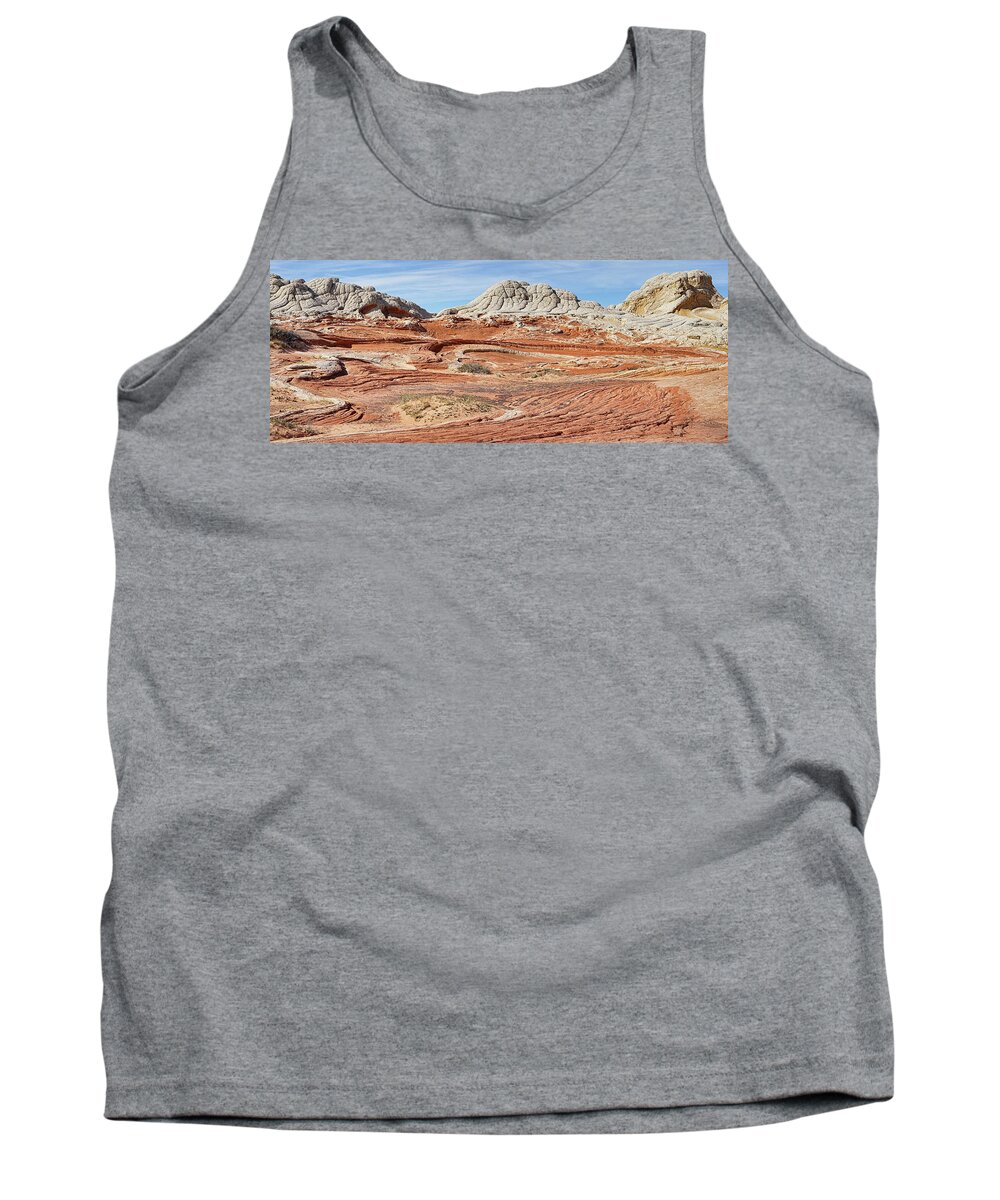 White Pocket Tank Top featuring the photograph Carved in Stone pano 2 by Theo O'Connor