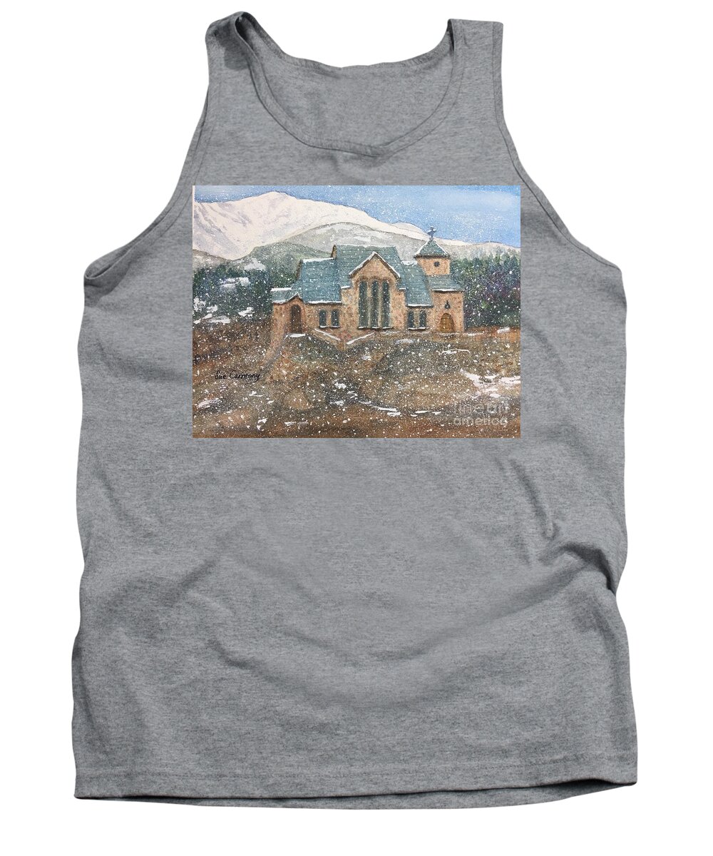 St Malos Center Tank Top featuring the painting Chapel on the Rock by Sue Carmony