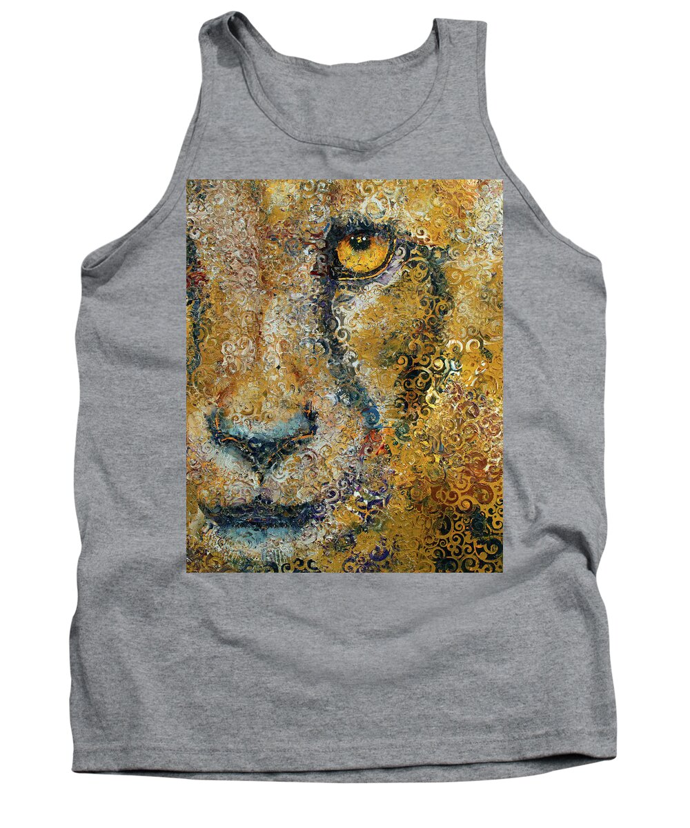 Cat Tank Top featuring the painting Cheetah by Michael Creese