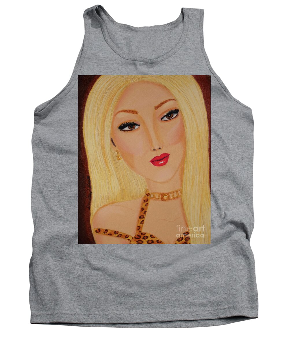 Fashion Tank Top featuring the drawing Chelsea Girl by Dorothy Lee