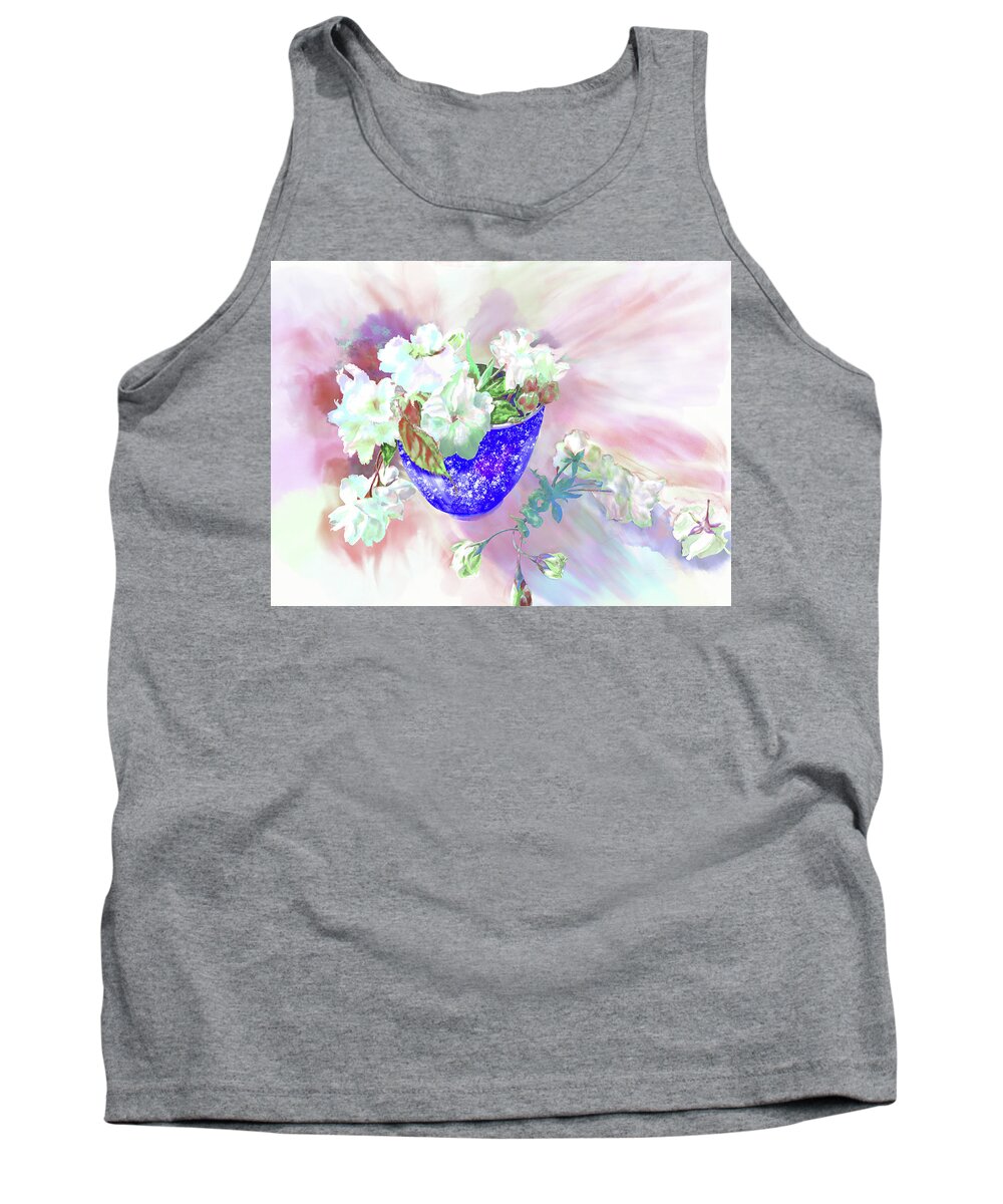 Watercolor Tank Top featuring the painting Cherry Blossoms by Xavier Francois Hussenet