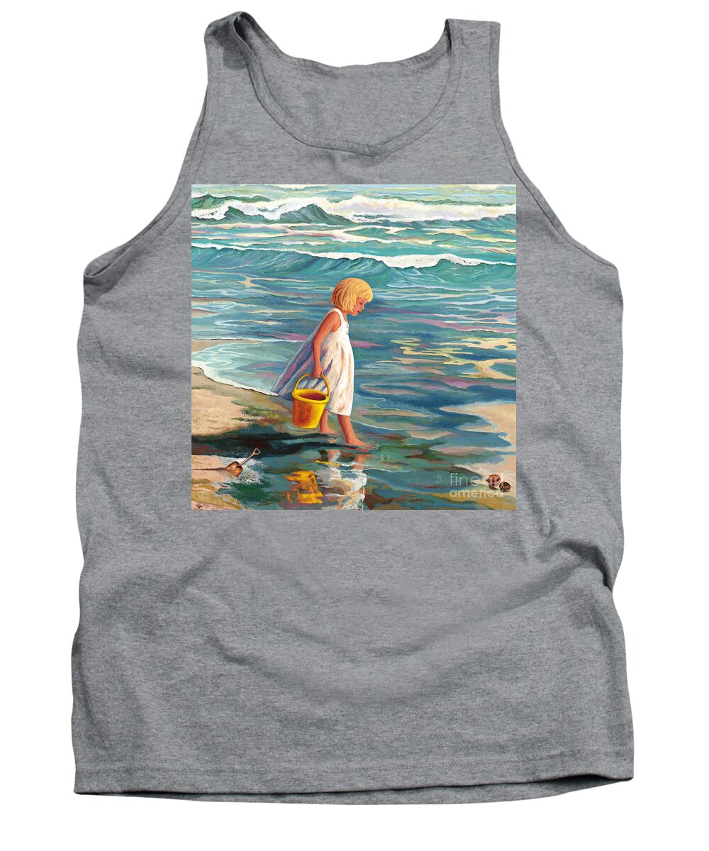 Child Tank Top featuring the painting Child at the Shore by Jackie Case