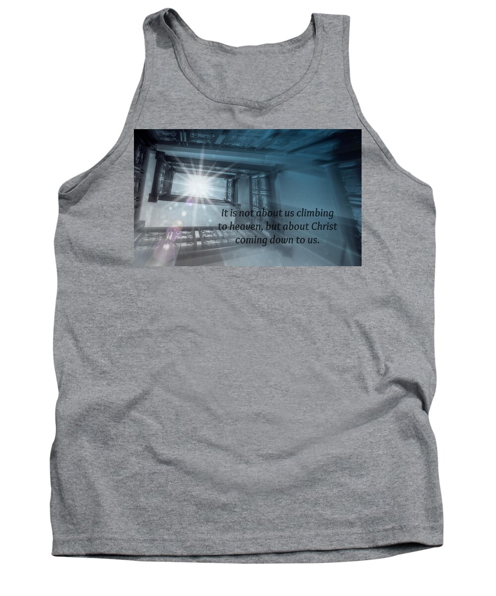 Christ Alone; Stairs; Heaven; Tsarts; Troystapek; Troy Stapek; Faith; Jesus Tank Top featuring the digital art Christ Alone by Troy Stapek