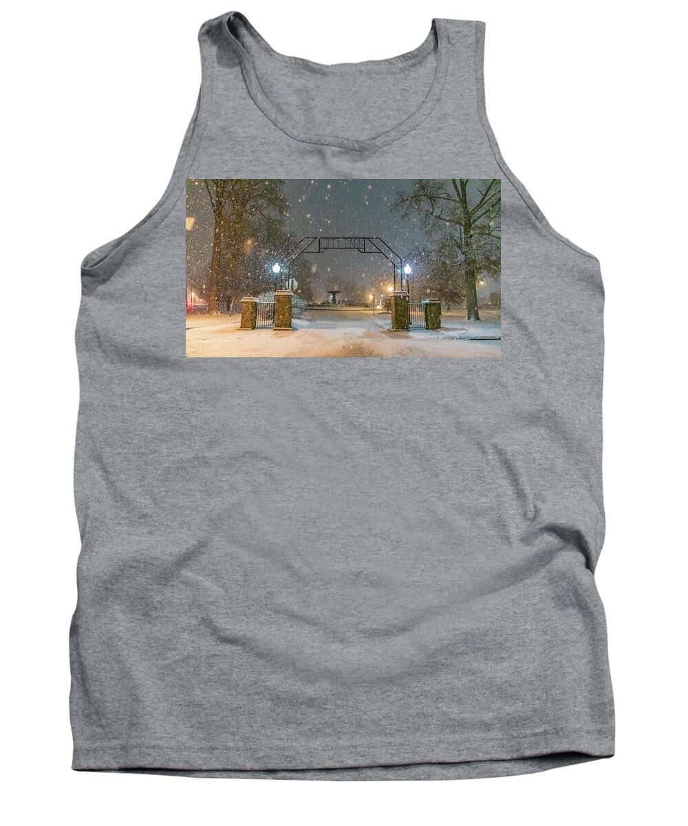 Tree Tank Top featuring the photograph CIty park Entrance by Jonny D
