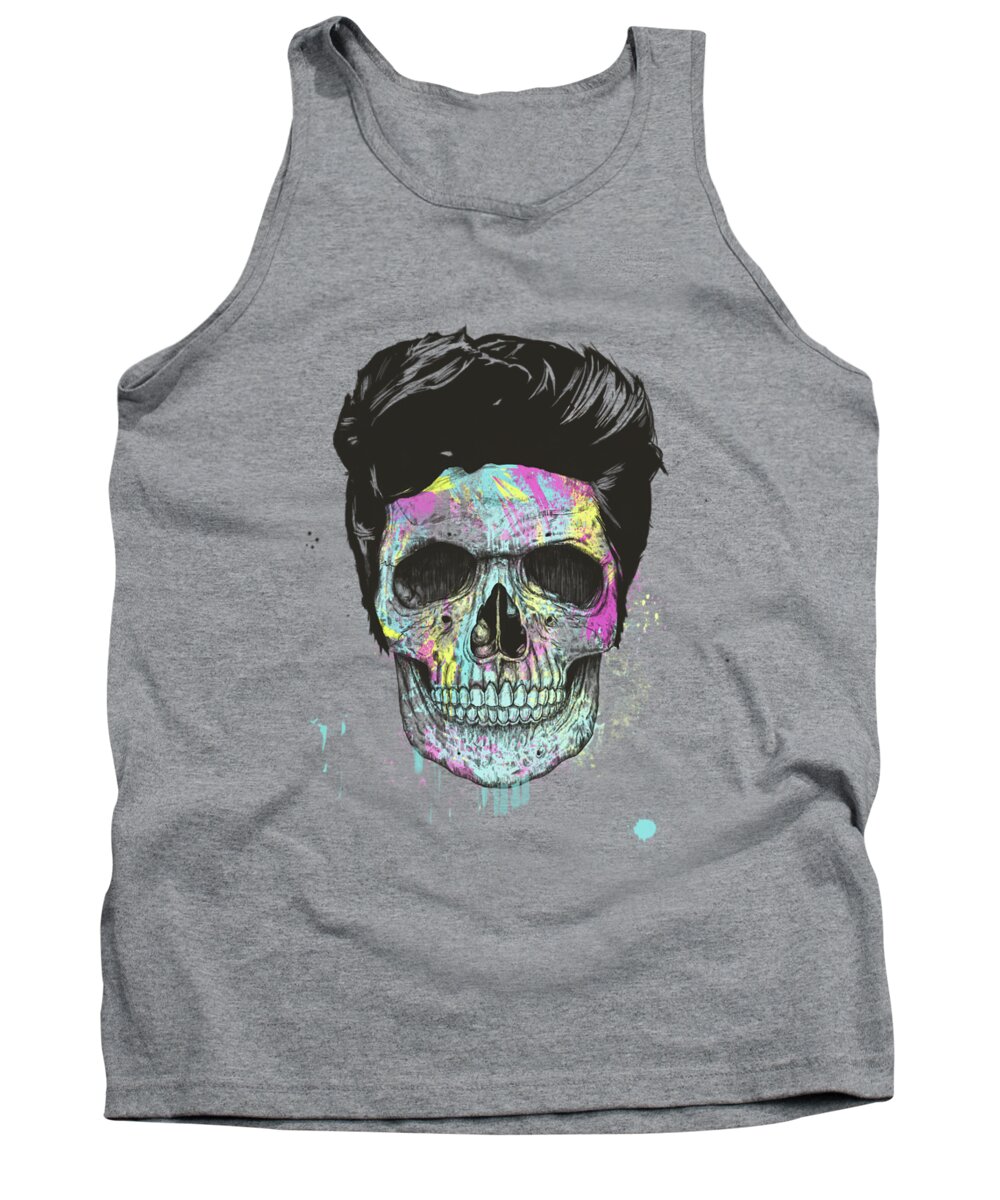 Skull Tank Top featuring the mixed media Color your skull by Balazs Solti
