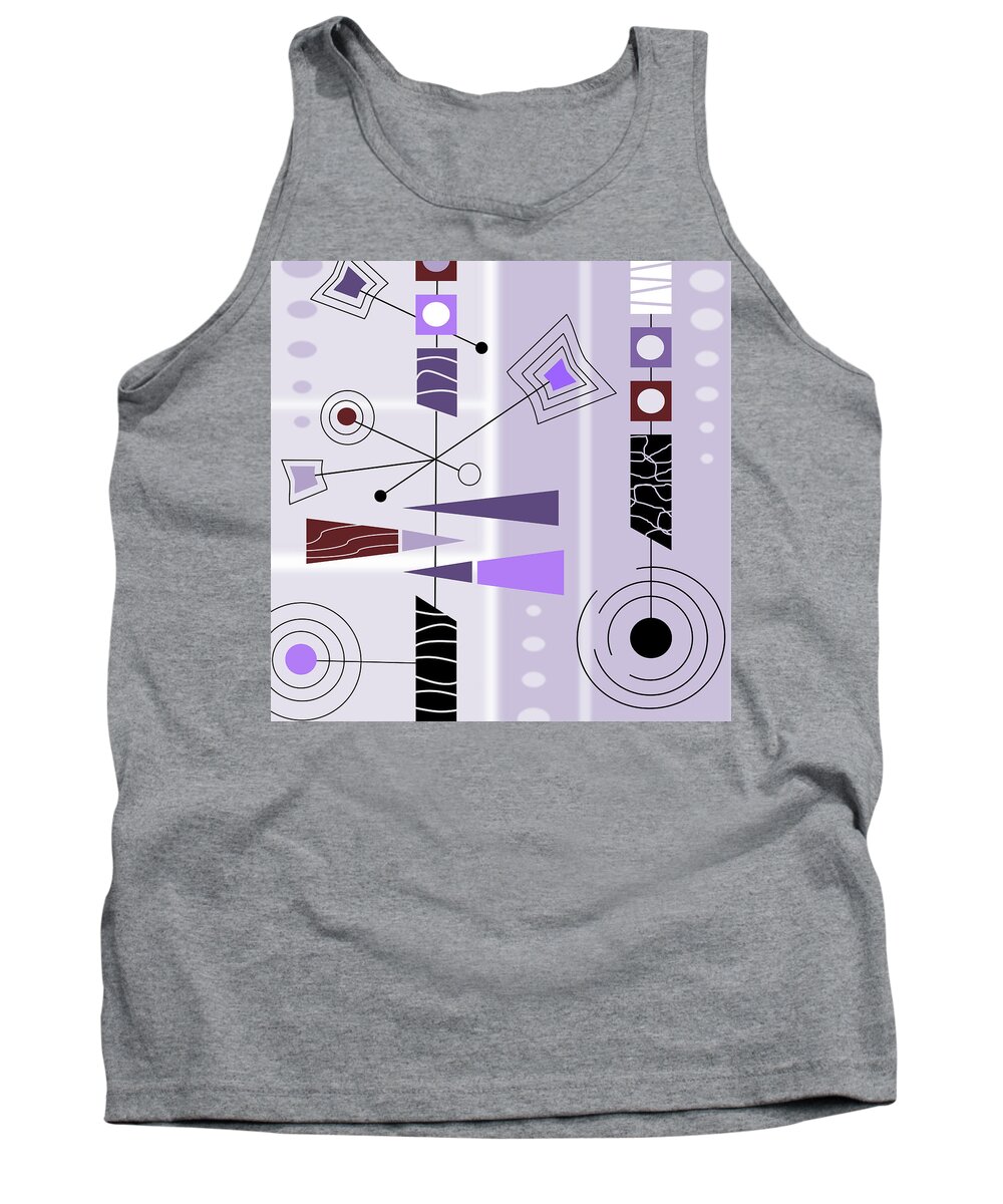 Graphic Tank Top featuring the digital art Cool New Purple by Tara Hutton