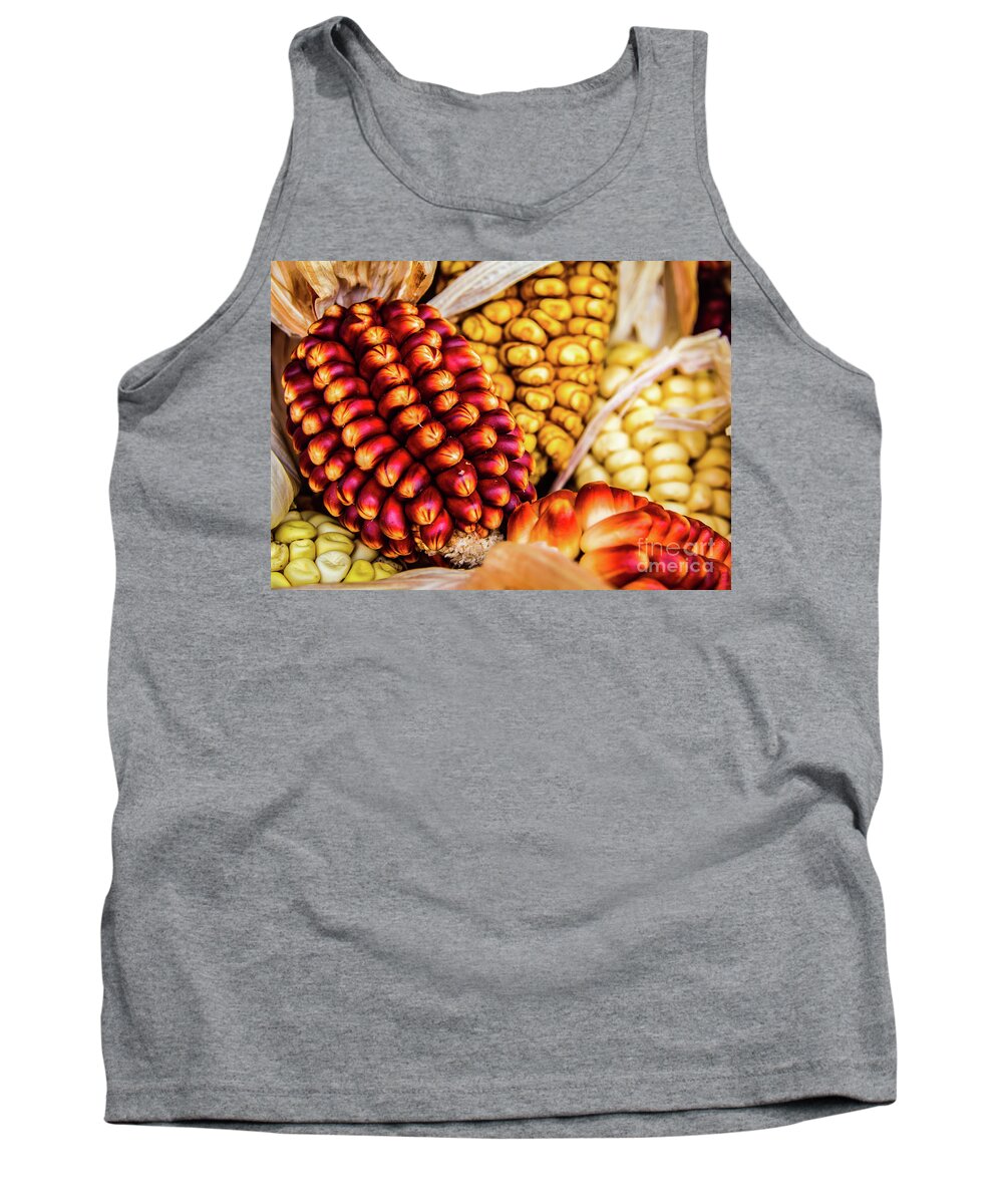 Corncob Tank Top featuring the photograph Corn cobs by Lyl Dil Creations
