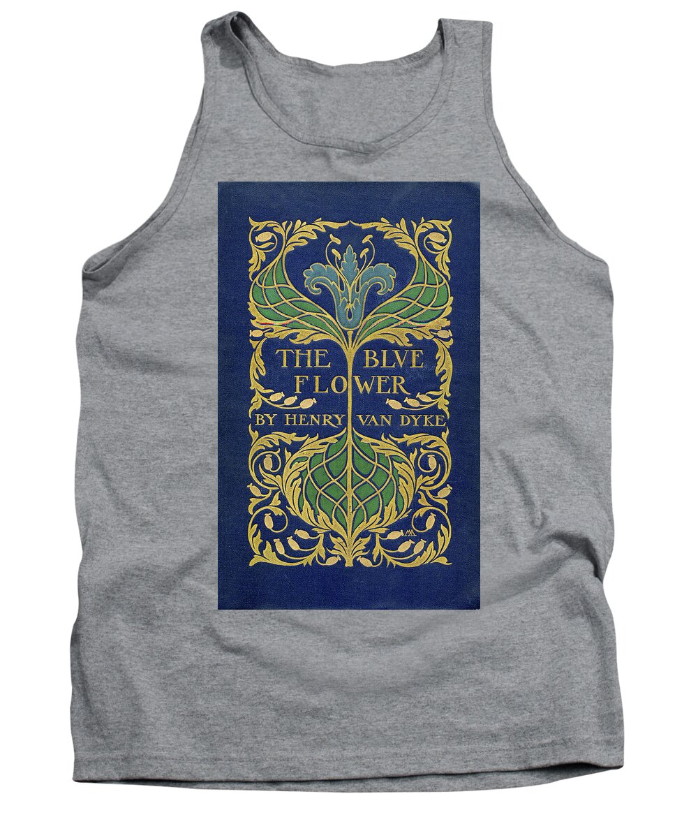 Binding Design Tank Top featuring the mixed media Cover design for The Blue Flower by Margaret Armstrong