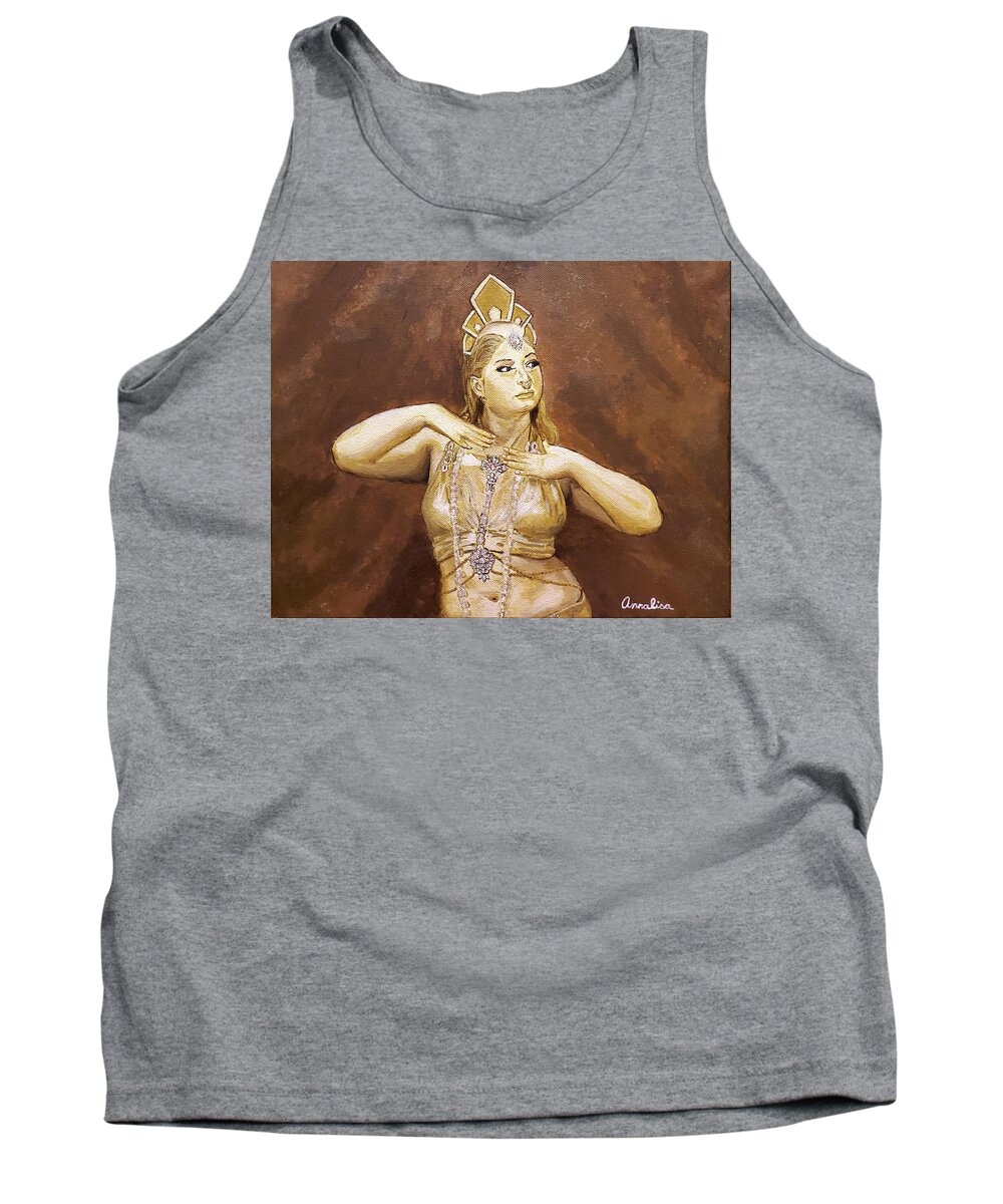 Portrait Tank Top featuring the painting Di'Ahna Restry as Ayesha by Annalisa Rivera-Franz