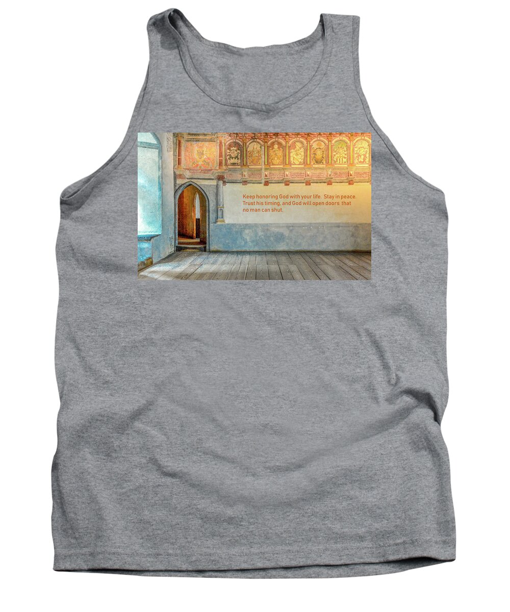Chateau Chillon Tank Top featuring the photograph Divinely Opened Doors by Marcy Wielfaert