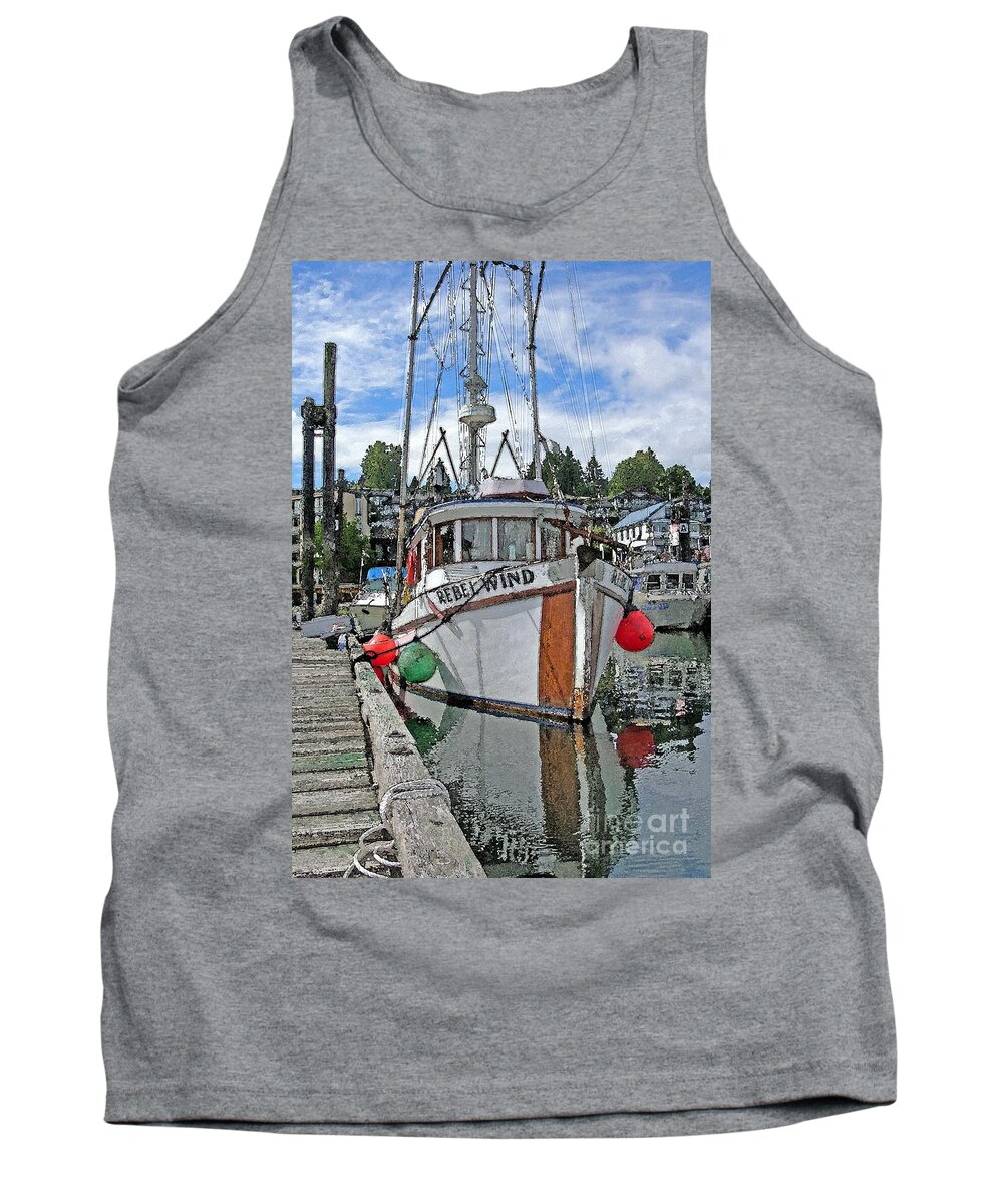 Boat Tank Top featuring the photograph Docked by Randall Dill