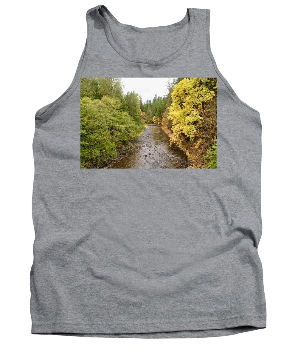 Molalla Tank Top featuring the photograph Down The Molalla by Brian Eberly
