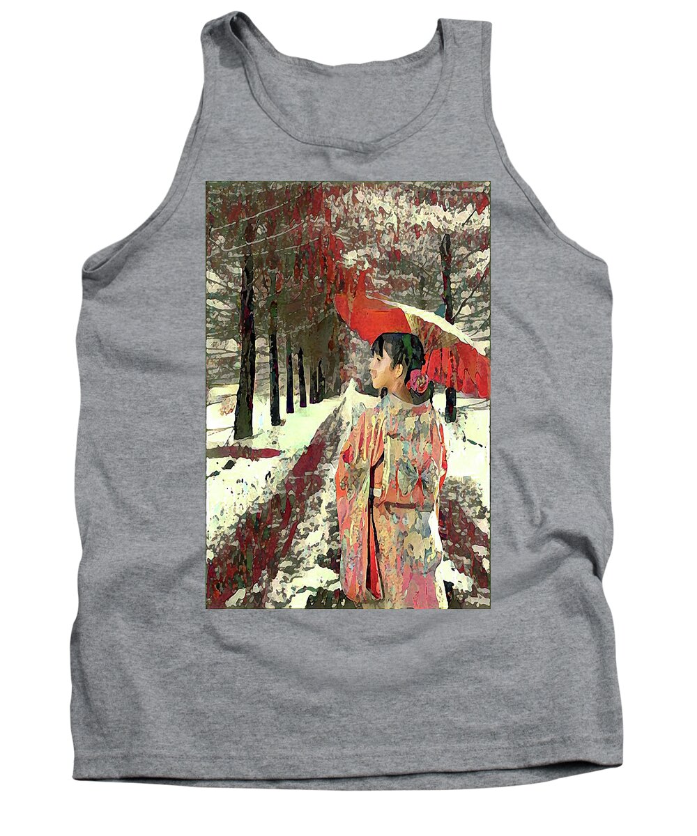 First Snow Tank Top featuring the digital art Early Snow by Alex Mir