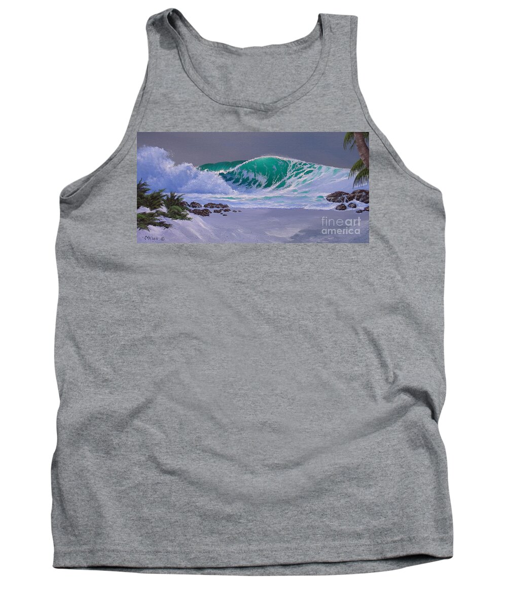Tropical Scenes Tank Top featuring the painting Emerald Night by Michael Allen