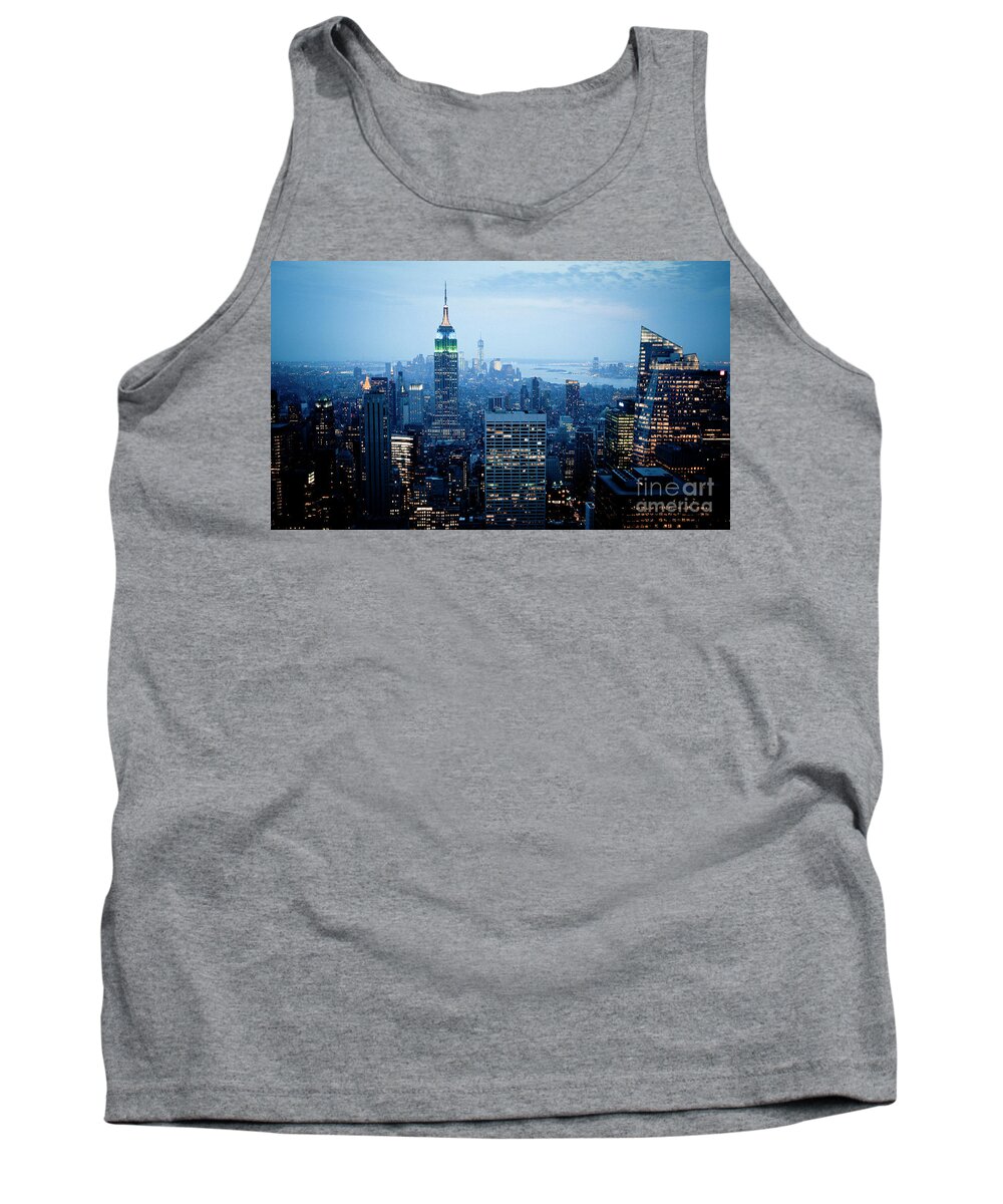 Nyc Tank Top featuring the photograph Empire in Blue by RicharD Murphy