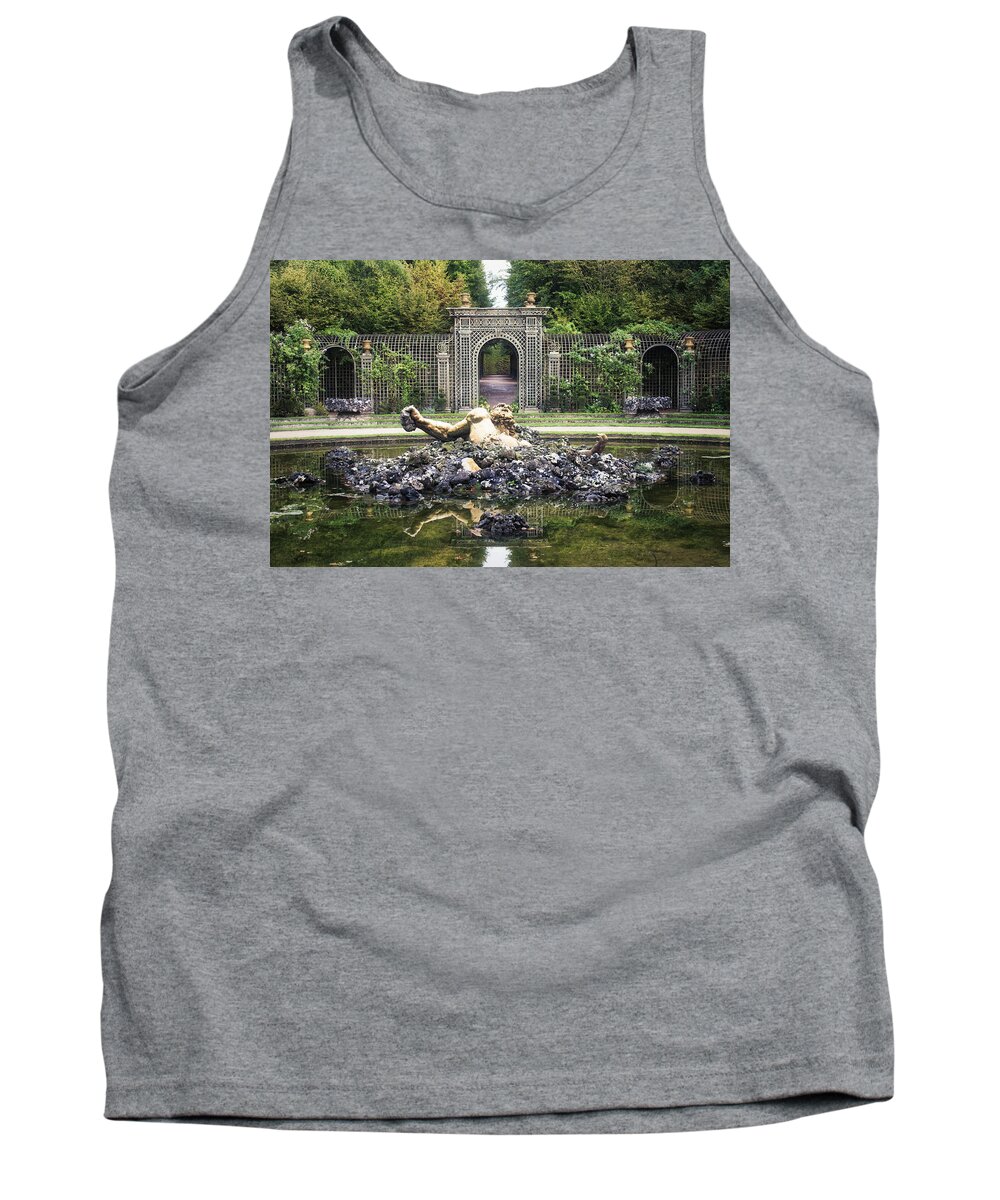 Garden Tank Top featuring the photograph Enceladus Fountain in the Gardens of Versailles by Portia Olaughlin