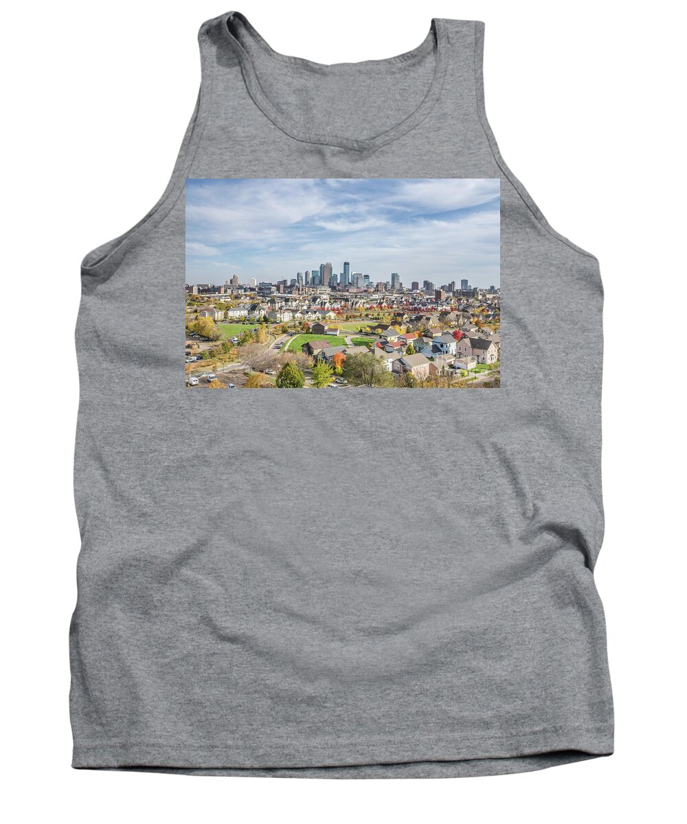 Minneapolis Tank Top featuring the photograph Fall Minneapolis Skyline by Habashy Photography