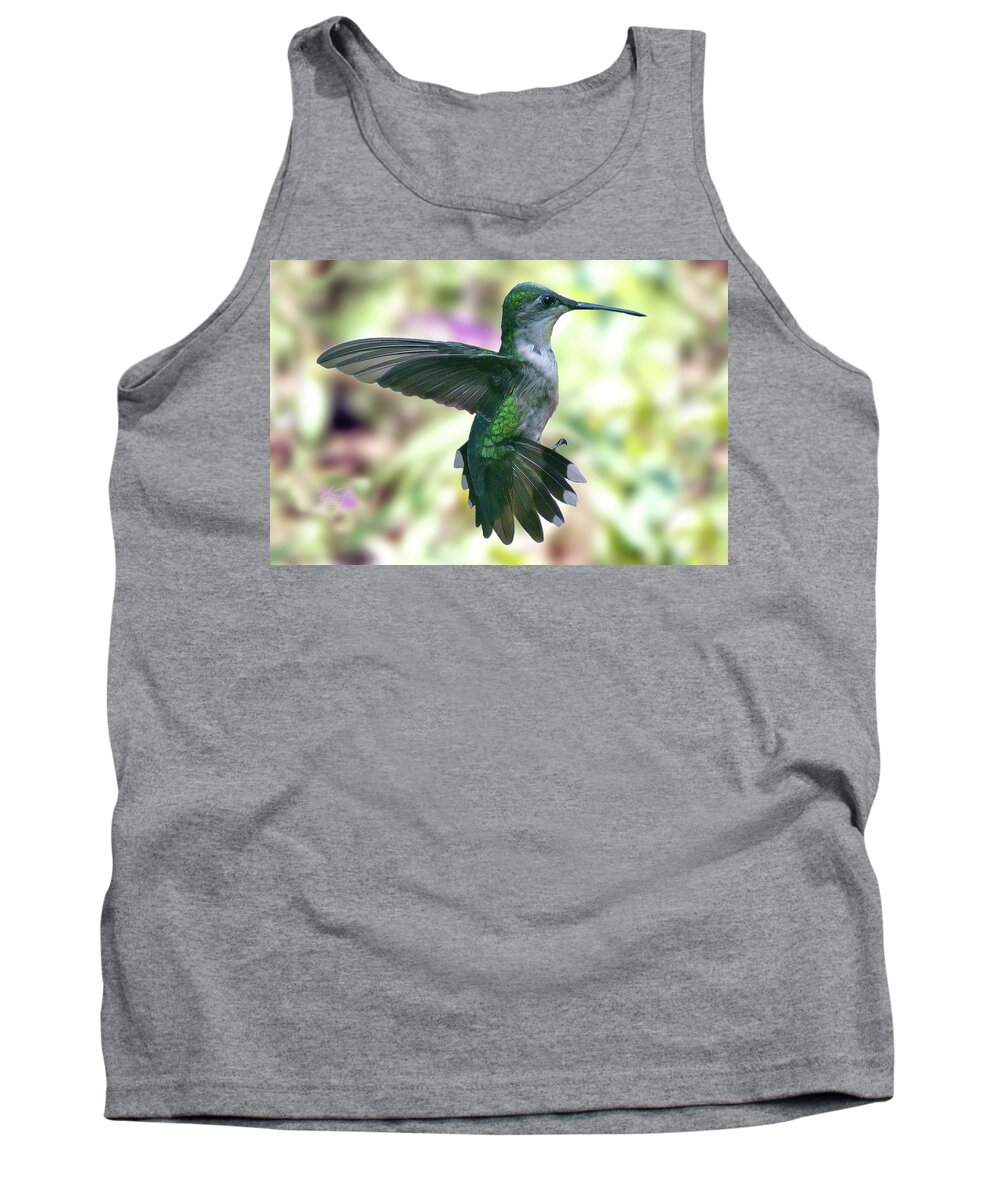 Hummingbird Tank Top featuring the photograph Female Ruby-Throated Hummingbird by Michael Frank