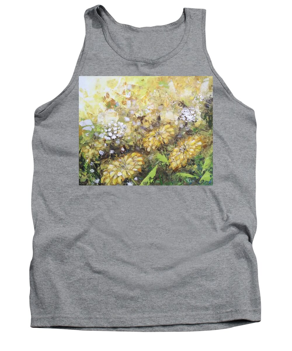  Tank Top featuring the painting Field of Flowers by Helian Cornwell