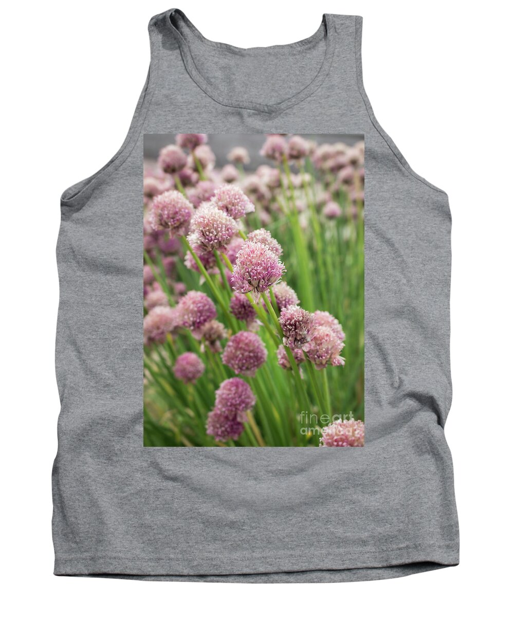 Flowers Tank Top featuring the photograph Flowering Chives by SJ Elliott Photography