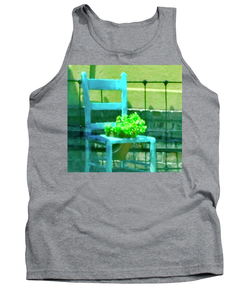 Flowers Tank Top featuring the photograph Flowerpot Sitting by Debra Grace Addison