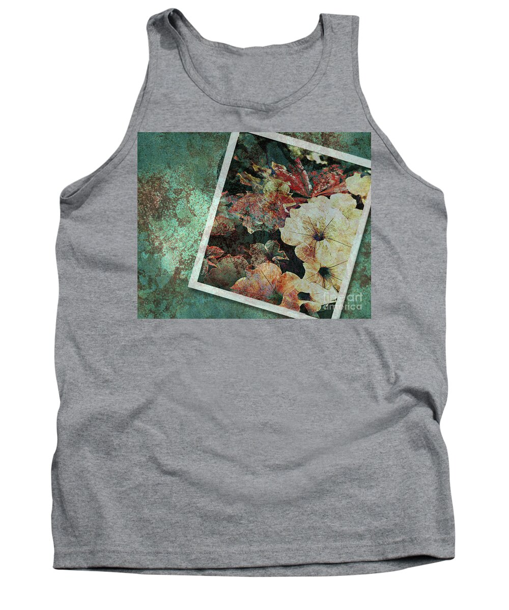 Flowers Tank Top featuring the digital art Flowers on Marble by Deb Nakano