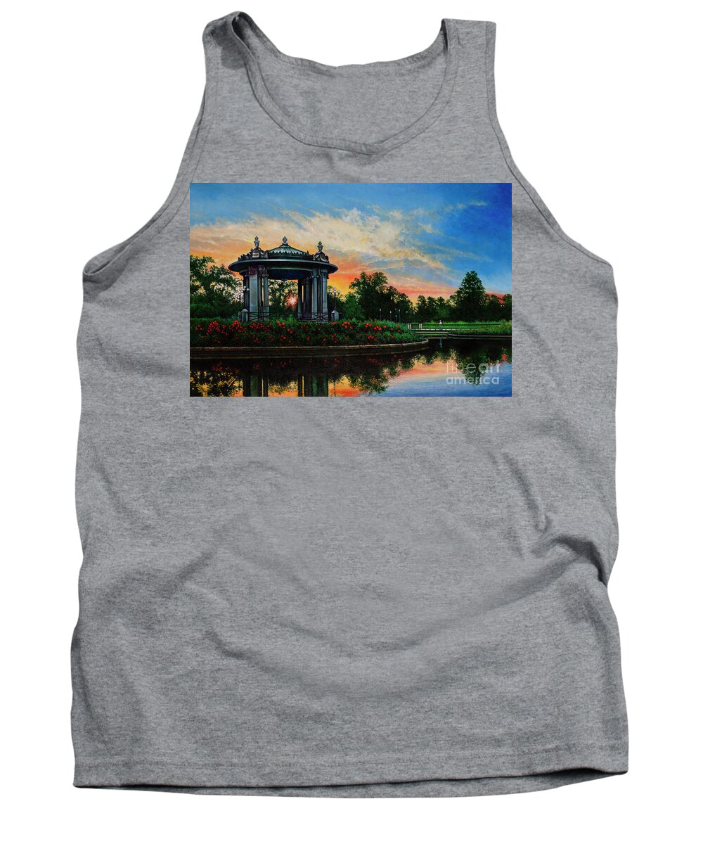 Forest Park Tank Top featuring the painting Forest Park Bandstand 2 by Michael Frank