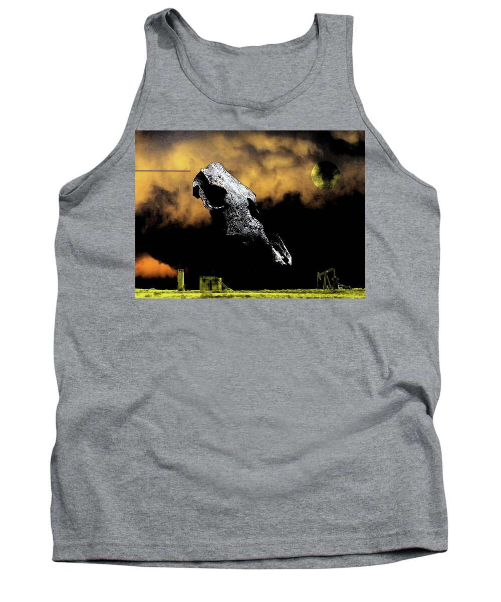 Pumpjack Tank Top featuring the digital art Fossilized Dream by Jonathan Thompson