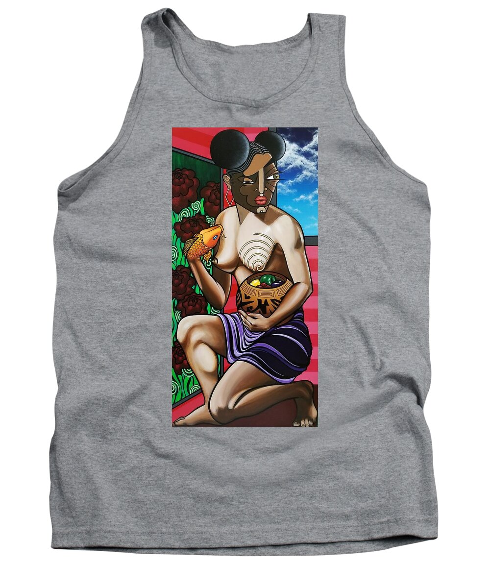 Graphic Tank Top featuring the painting Free by Bryon Stewart