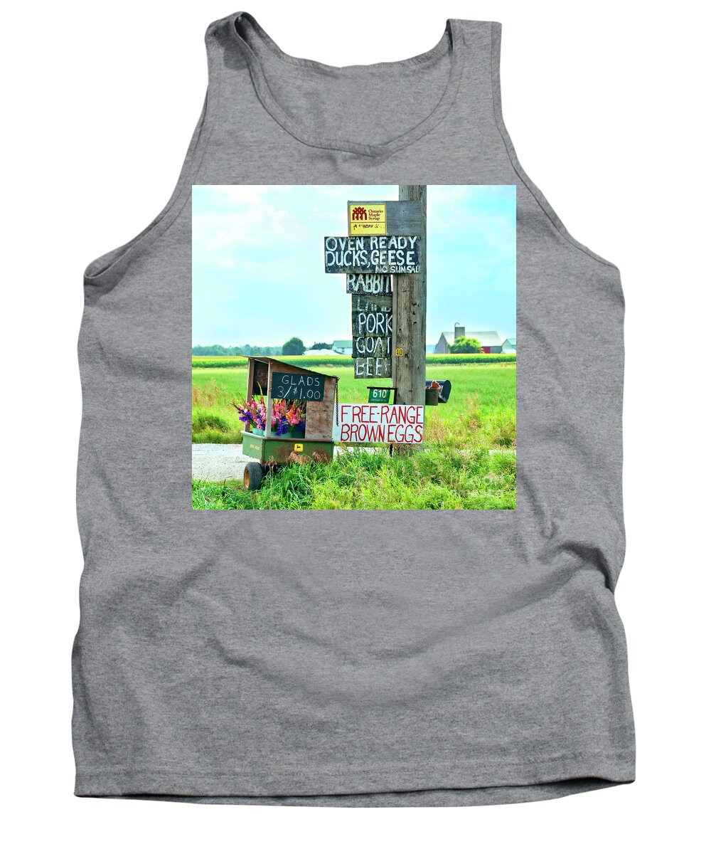 Sign Tank Top featuring the photograph Free Range by Lenore Locken