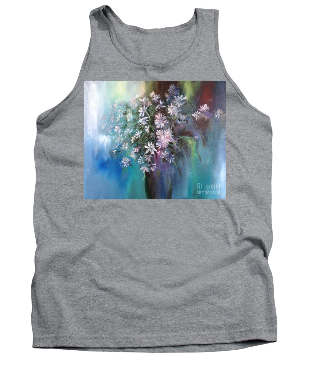 Daisies Tank Top featuring the painting Fresh from an English Garden by Lizzy Forrester