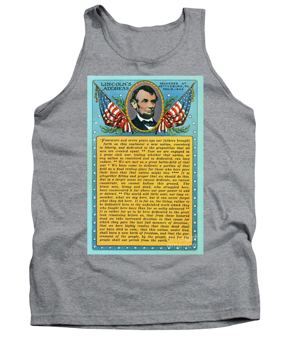 Lincoln Tank Top featuring the photograph Gettysburg Address by Abraham Lincoln by Mark Miller