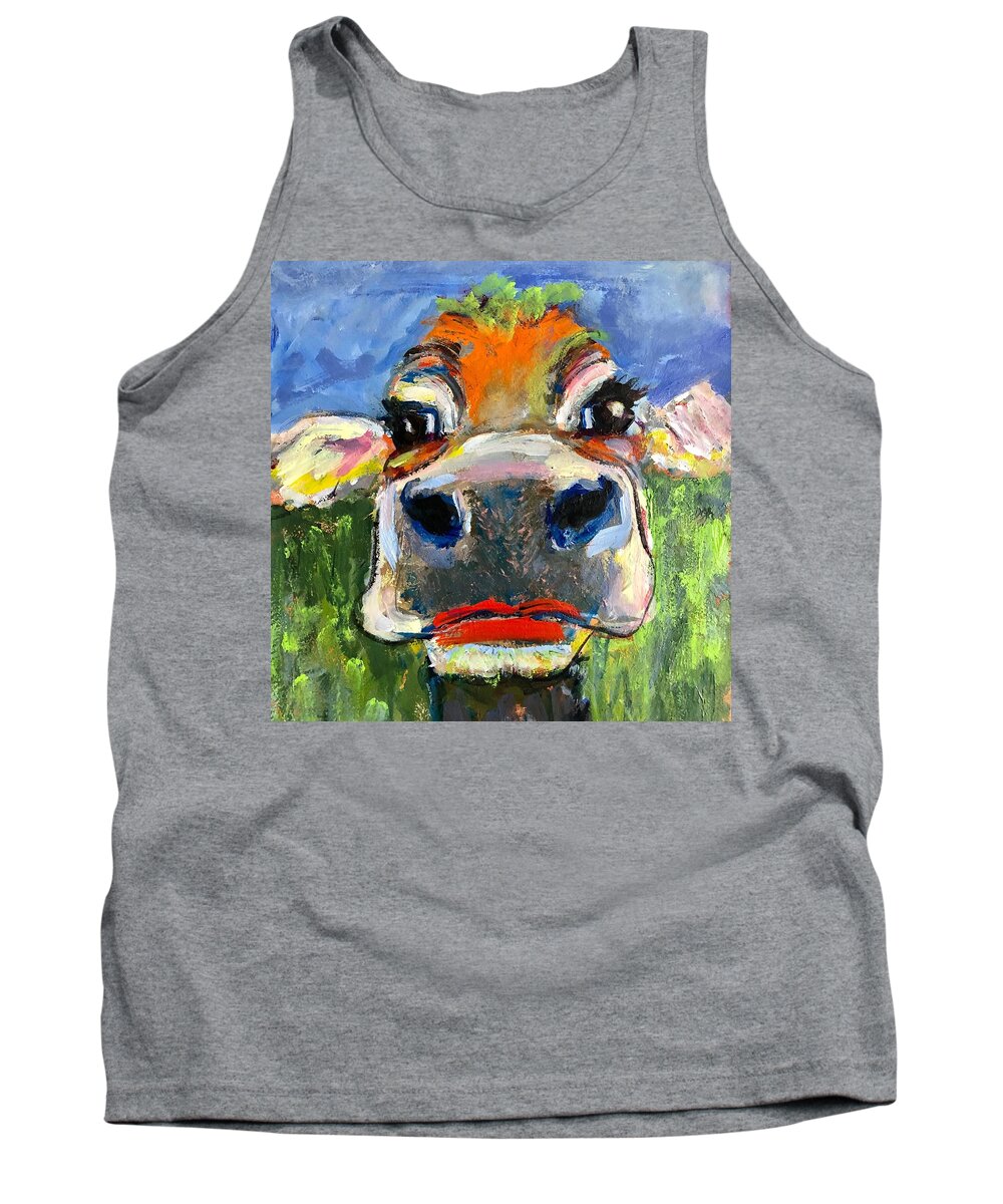 Animal Tank Top featuring the painting Glamor by Mary Schiros